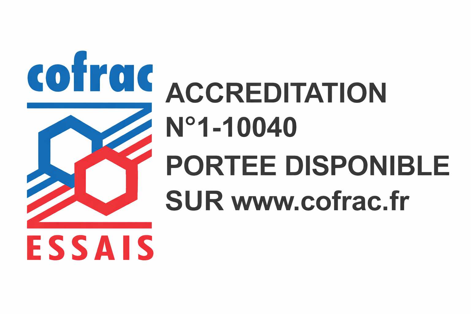 Accréditation COFRAC Essais n°1-10040